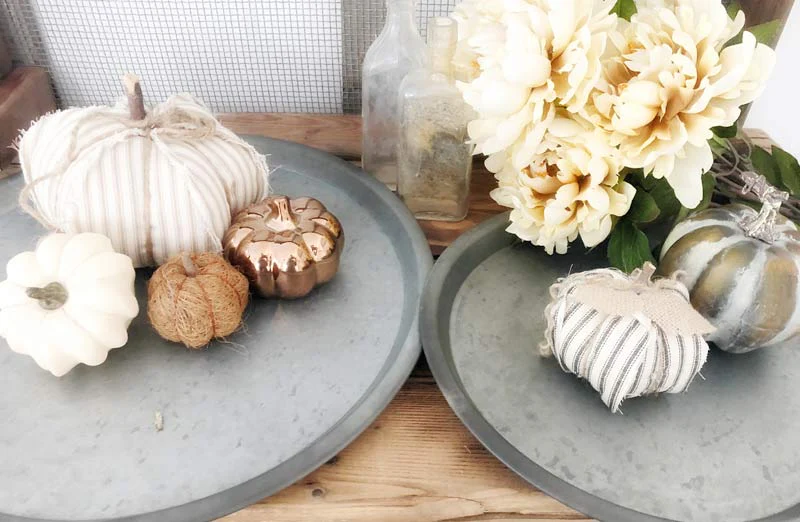 Rustic Circle Tin Trays  Set of 2