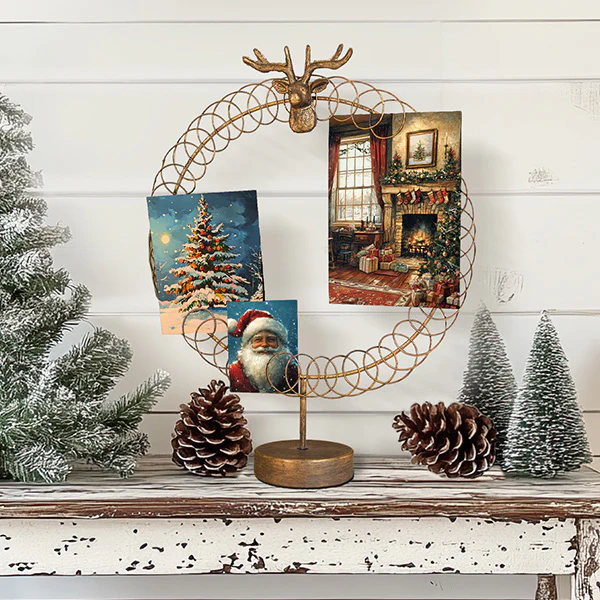 Wire Wreath Card Holder on Stand