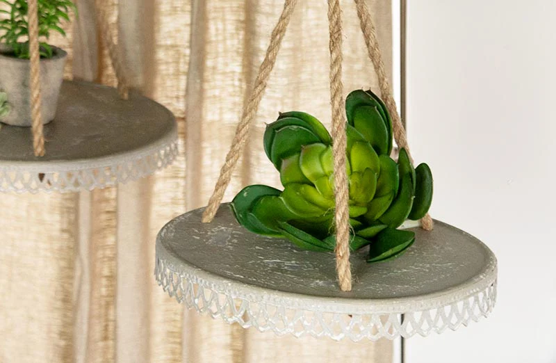 Trimmed Hanging Shelves  Set of 3