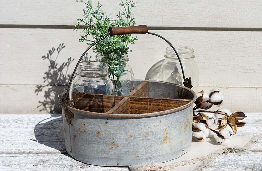 Rustic Four Section Caddy