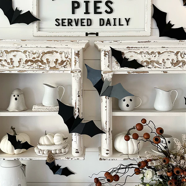 Spooky Metal Bats, Set of 12