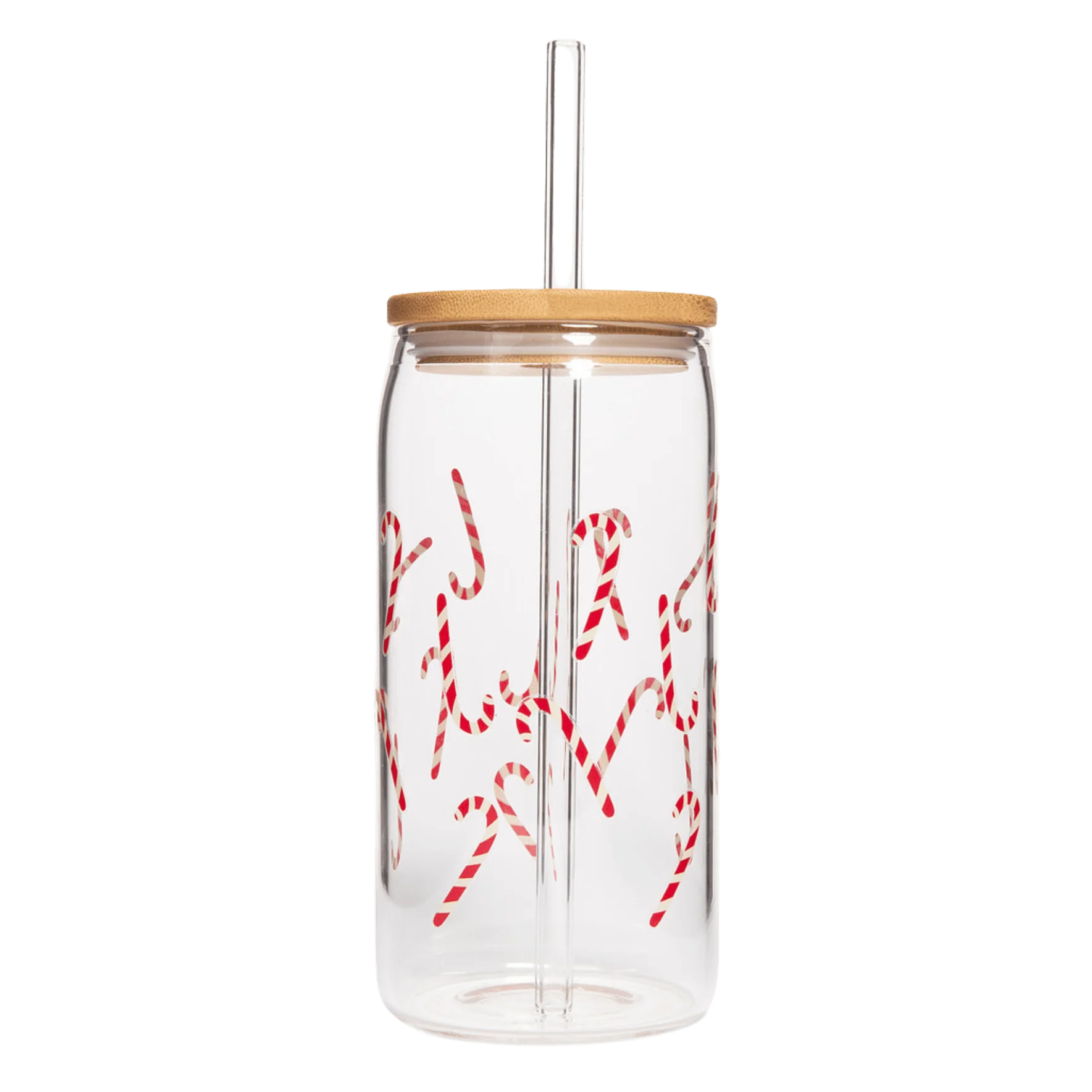 Candy Cane Can Glass - 17 oz
