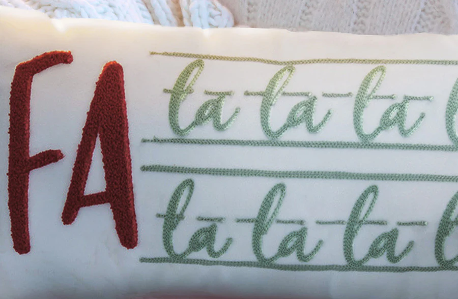 Fa La La La La Pom Pom Pillow