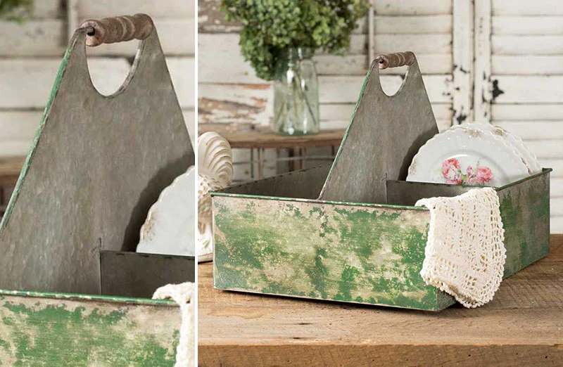 LARGE Divided Metal Caddy