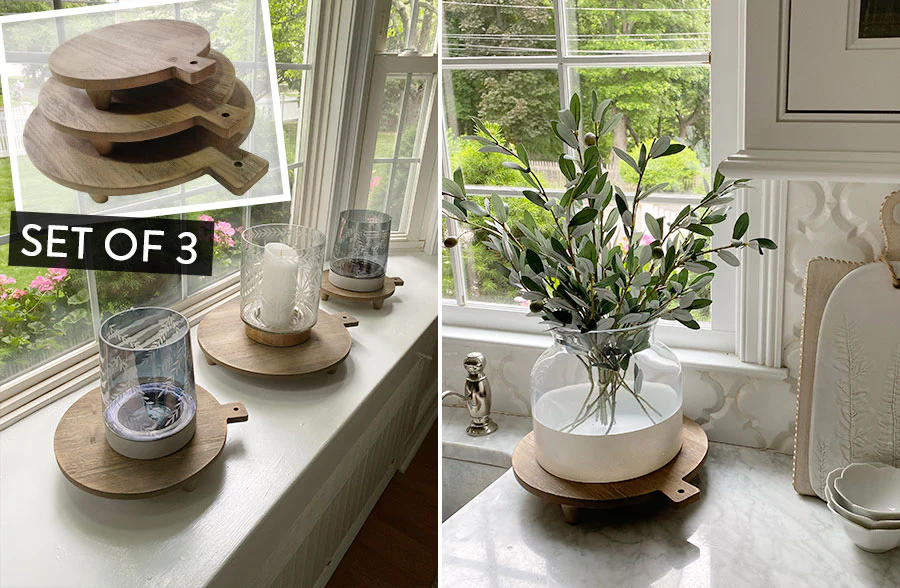 Organic Wood Cutting Board Risers, Set of 3 | DES Exclusive