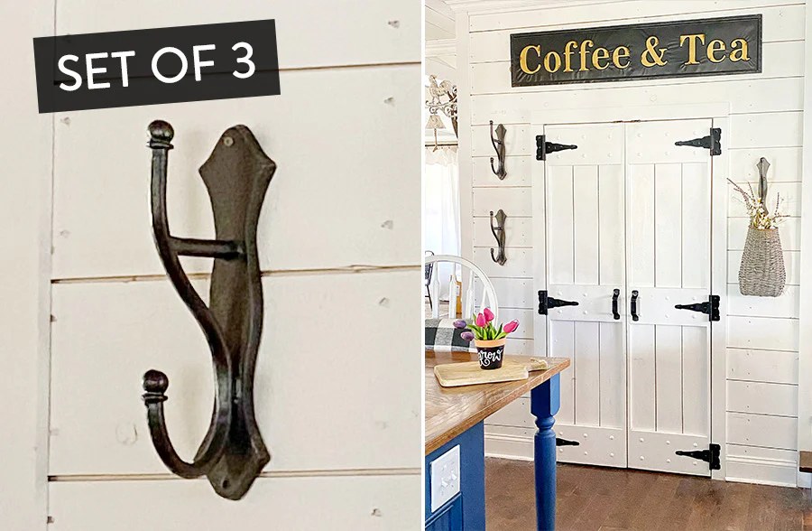 Oversized Hammered Metal Wall Hook, Set of 3