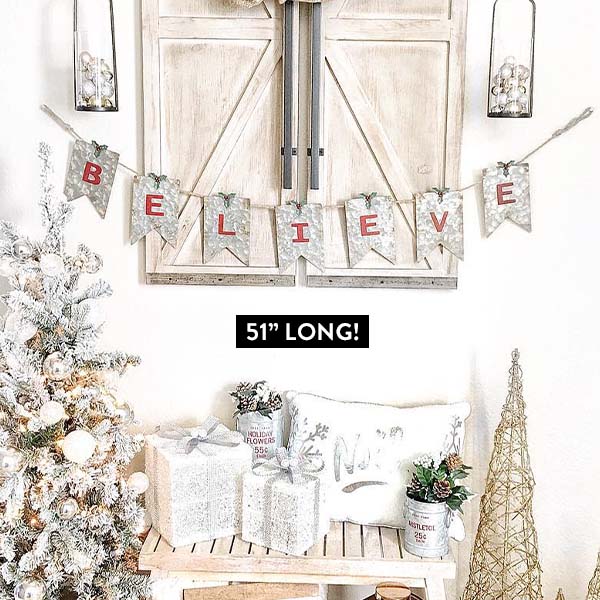 Antiqued Tin Believe Garland