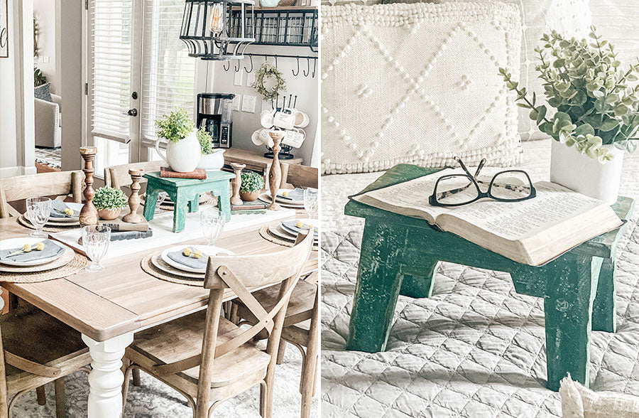 Distressed Antique Green Riser