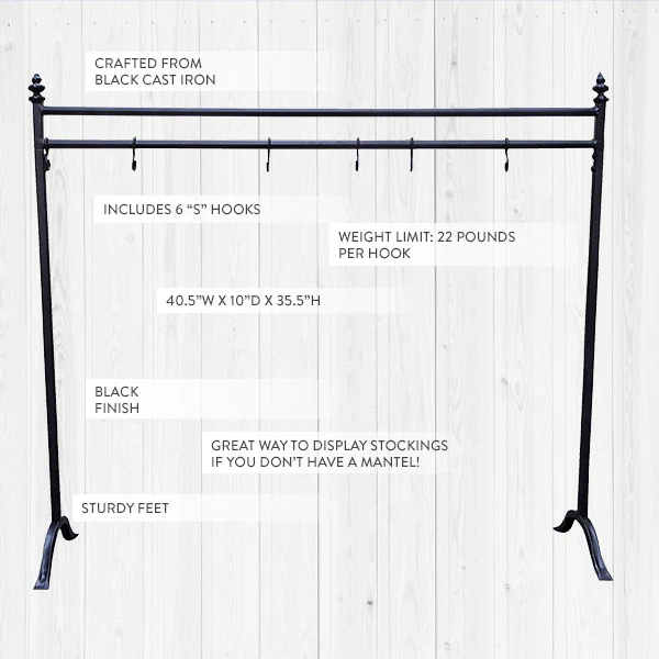 Black Cast Iron Stocking Holder
