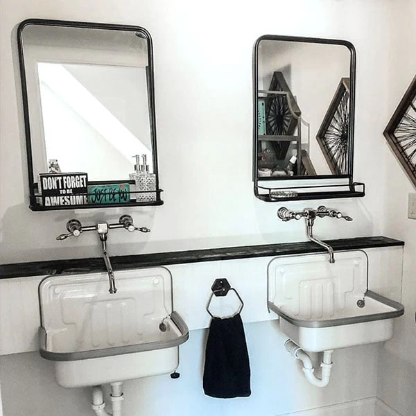 Rounded Edge Metal Mirror, Set of 2