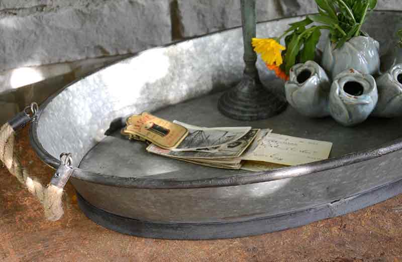 HUGE Galvanized Oval Tray