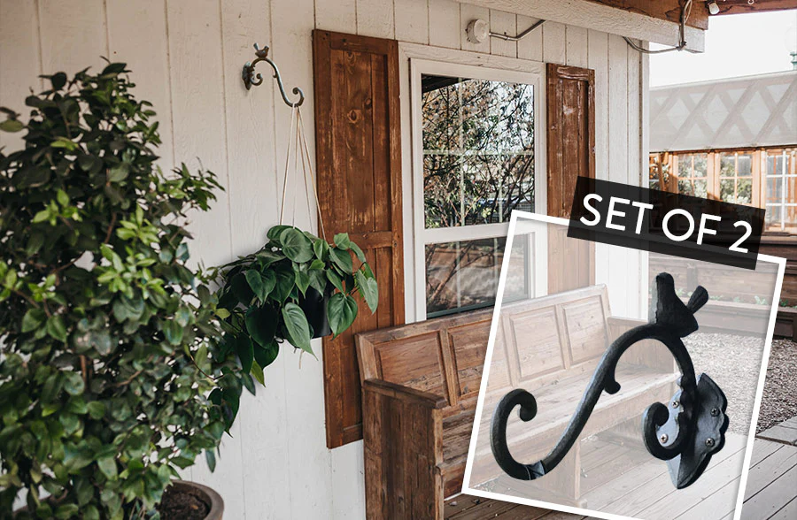 LARGE Cast Iron Bird Hook, Set Of 2