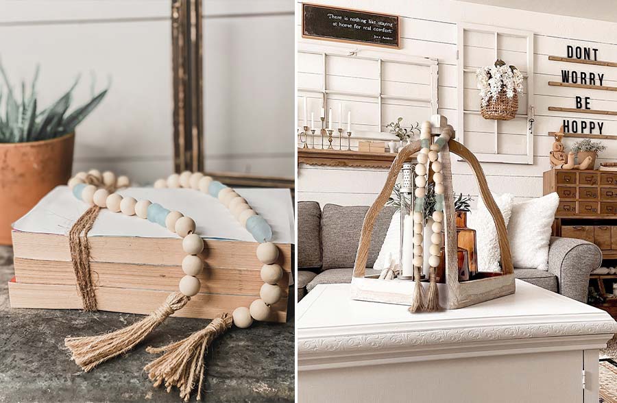 Wood & Recycled Glass Garland | ARTISAN MADE IN THE USA