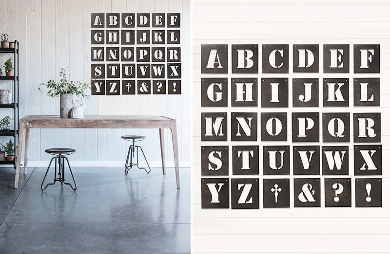 LARGE Metal Letter Stencils  Set of 30