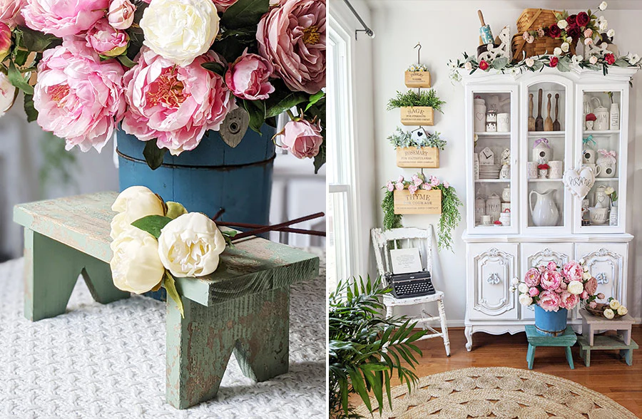 Distressed Teal Cottage Riser