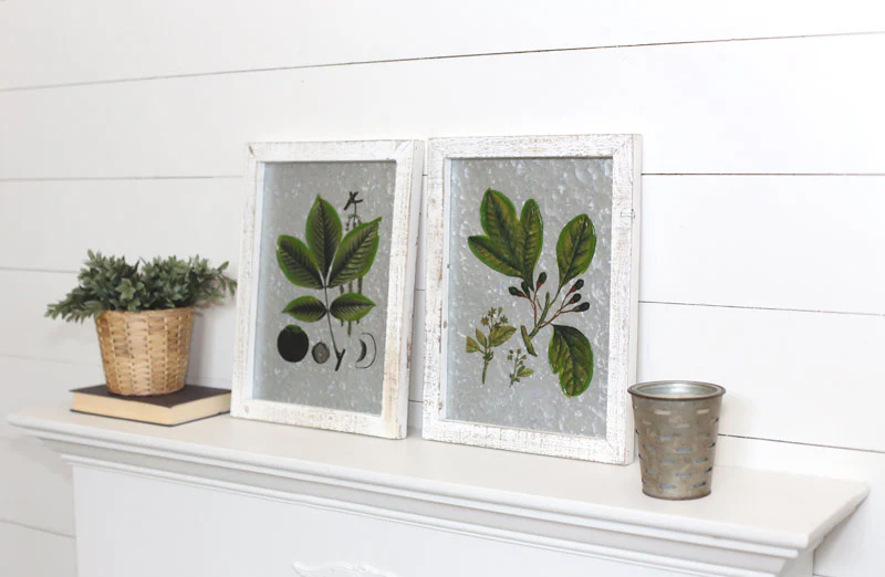 Galvanized Botanical Artwork