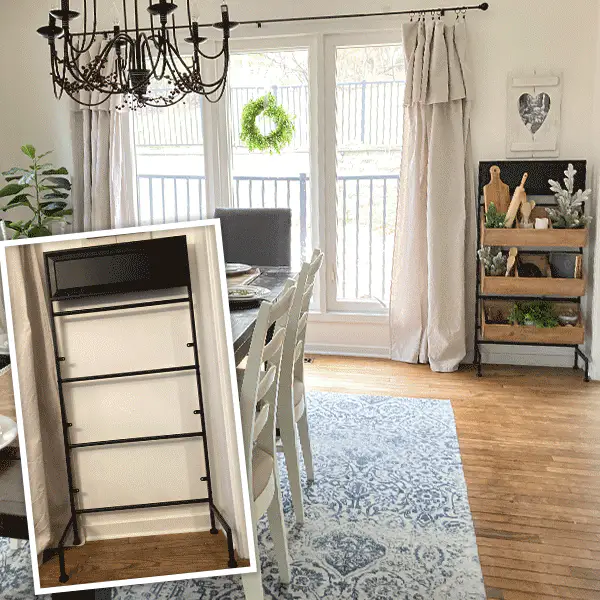 Contemporary Storage Cabinet with Wood Cubbies