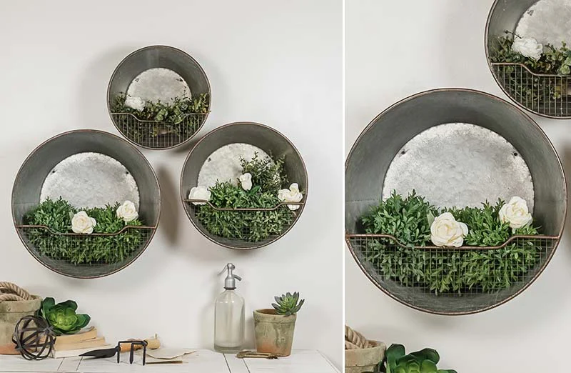 Metal Wall Planters  Set of 3