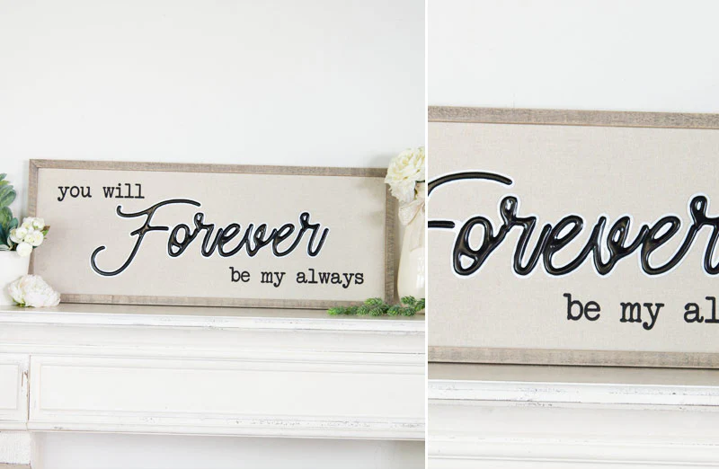 Wooden Framed Canvas Forever Sign