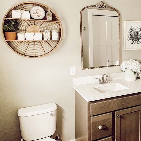 Circular Bamboo Wall Shelf