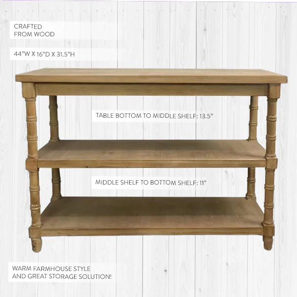 Classic Three-Tier Wooden Console Table