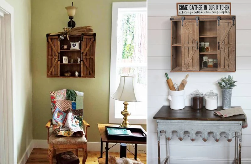 Sliding Barn Doors Storage Cabinet