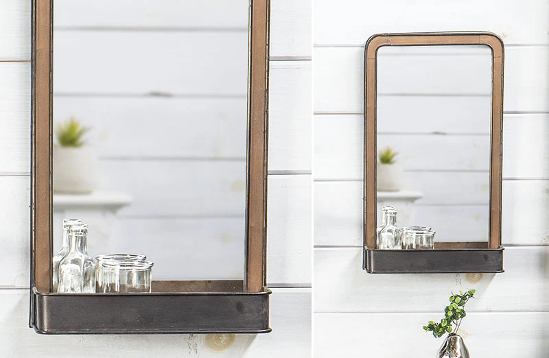 Framed Mirror With Shelf
