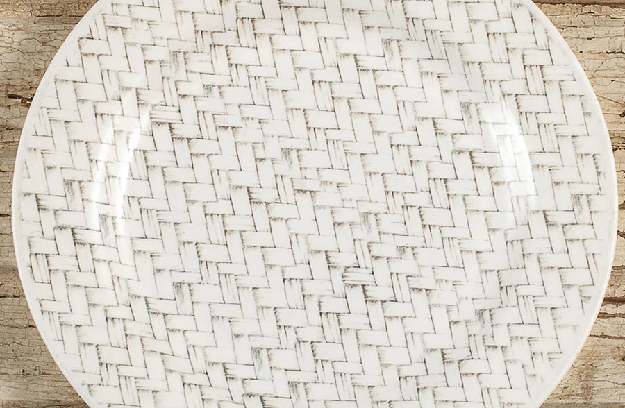 Basket Weave Print Plate Chargers, Set of 4