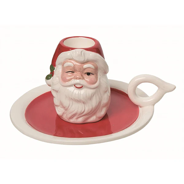 Vintage Santa Candle Holder