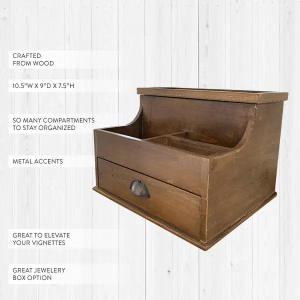 Vintage Inspired Wood Organizer