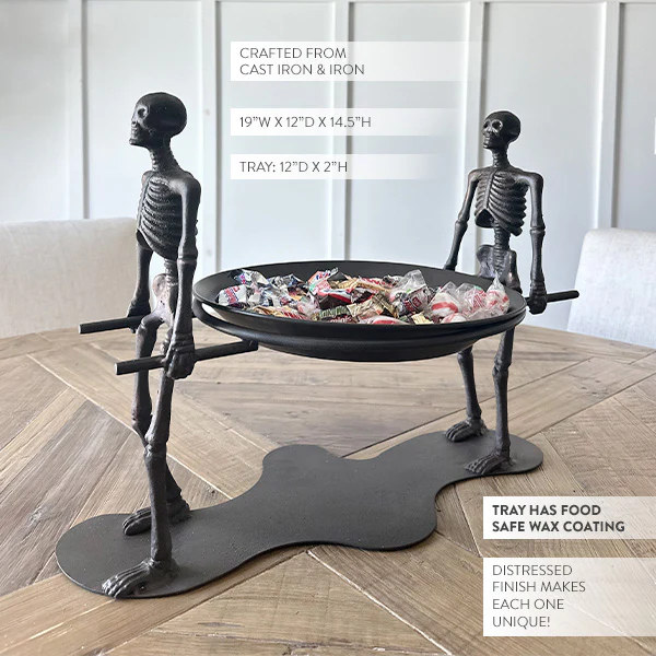 Cast Iron Skeleton Serving Bowl