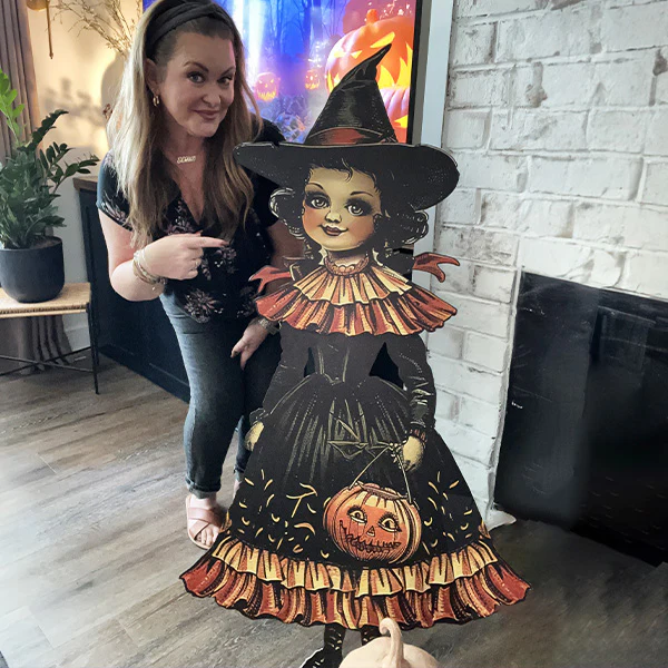 Indoor/Outdoor Life Sized Girl Witch Cutout | Spooky Season Collection