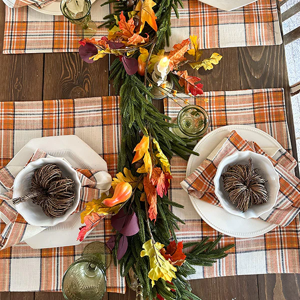 Plaid Placemats, Napkins and Runner Set | Autumn Glow