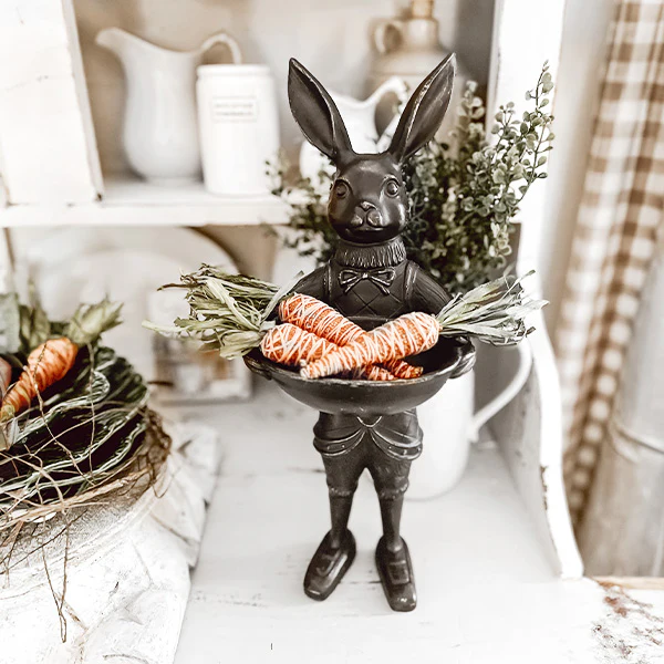Royal Bunny Bronze Bowl, Choose Your Style | Dapper Critters Collection