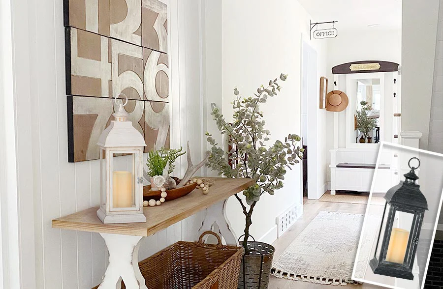 Lantern with LED Candle, Pick Your Color