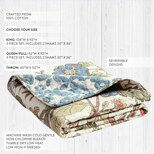 Reversible Sydney Quilt Set, Pick Your Size