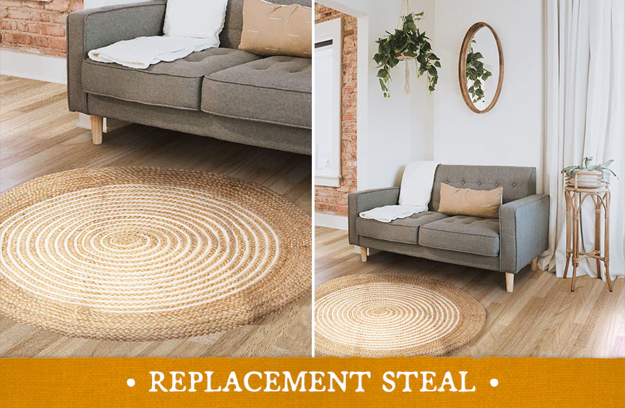 Natural Round Jute Accent Rug