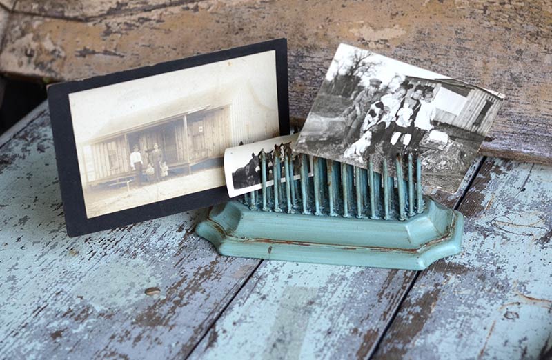 Antique Blue Photo Display  Set of 2
