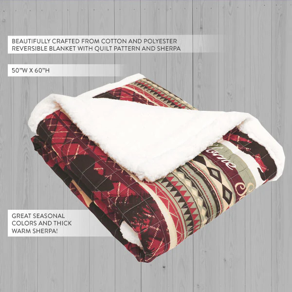Reversible Holiday Lodge Sherpa Throw