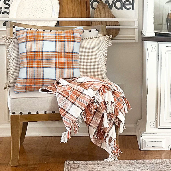 Plaid Pillow and Matching Throw Blanket Set | Autumn Glow
