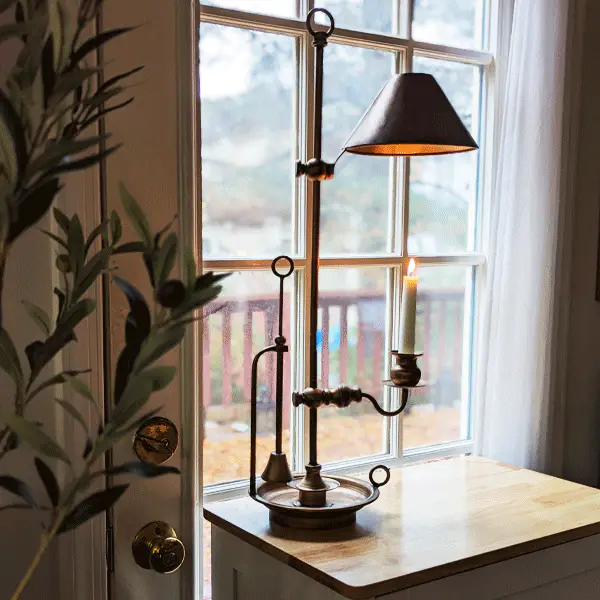 French Bouillotte Inspired Candle Brass Desk Lamp