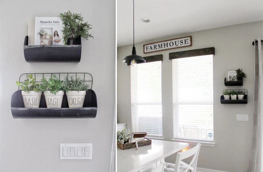 Distressed Metal Trough Bins, Set of 2